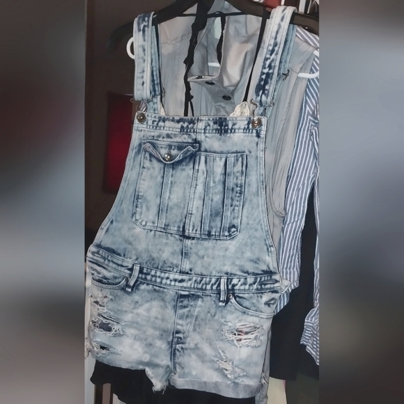 Roxy Jean Shorts Overalls, S - Picture 1 of 6